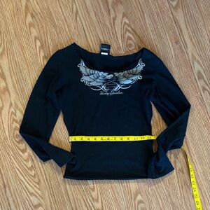 Harley-Davidson Black Long Sleeve Blouse